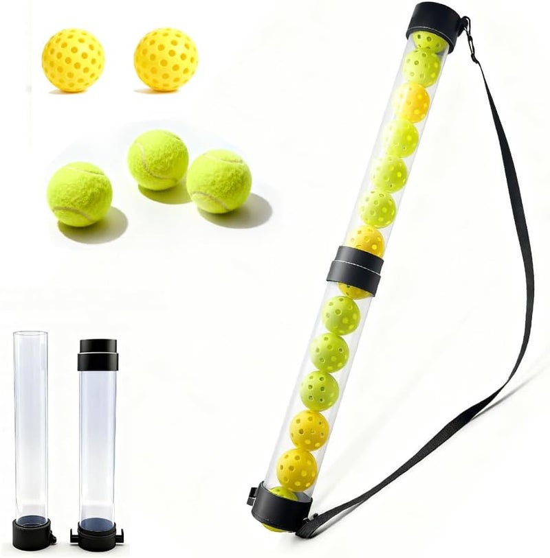 OLISDCCMY Pickleball Ball Retriever-Tennis Ball Retriever -Holds 15 Tennis Balls or 14 Pickleball | Detachable 2-Part Hopper Design (Clear)——No Balls Included. - Image 1